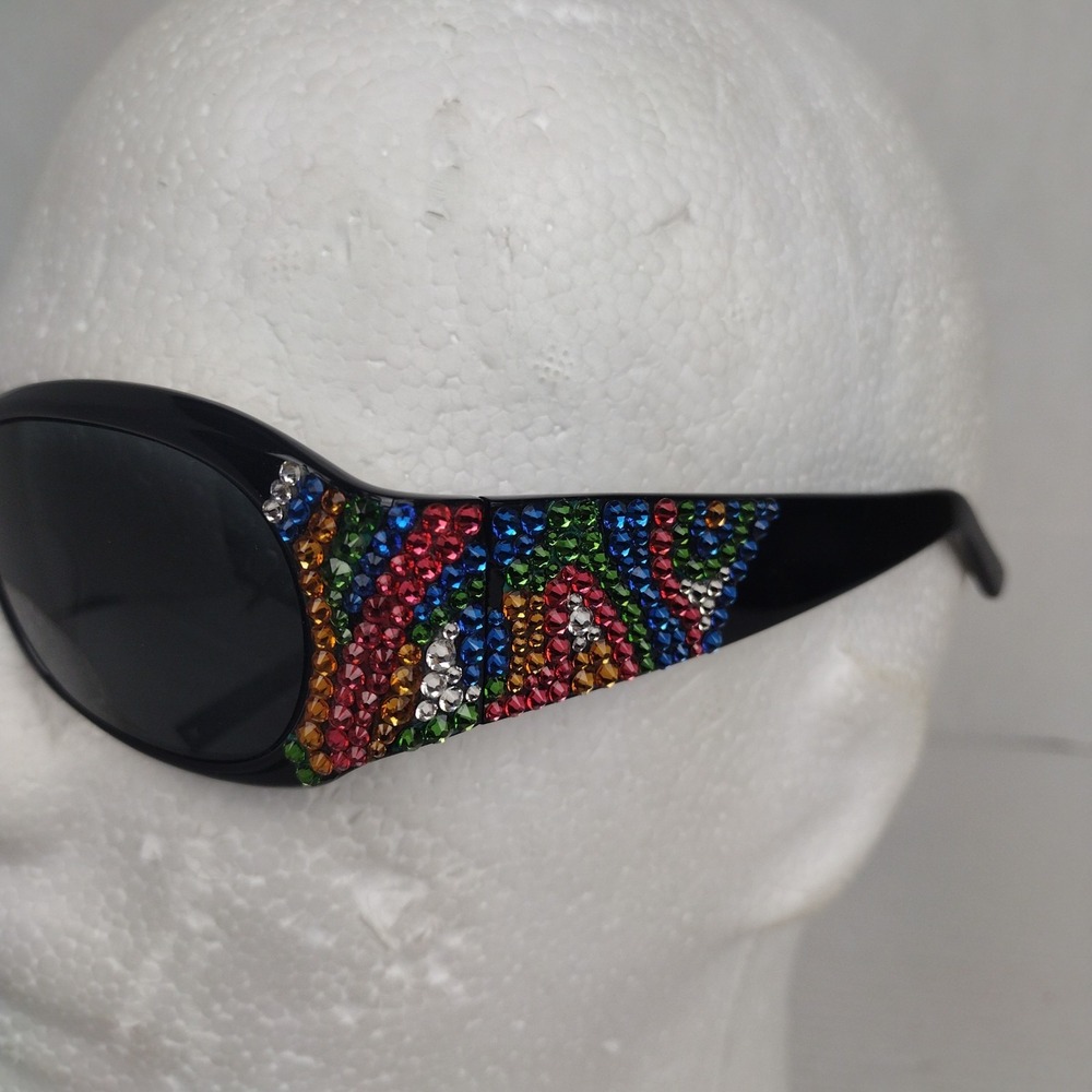 JIMMY CRYSTAL NEW YORK JCS911 BLACK AUTHENTIC SUNGLASSES 59-16 - Picture 6 of 12